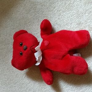 Red beanie bear w/ heart from Lord & Taylor